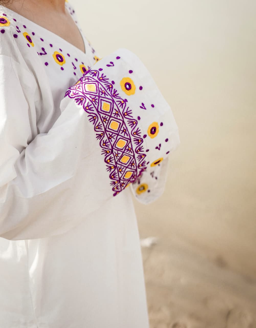 Arri Purple Embroidered Long Kurta
