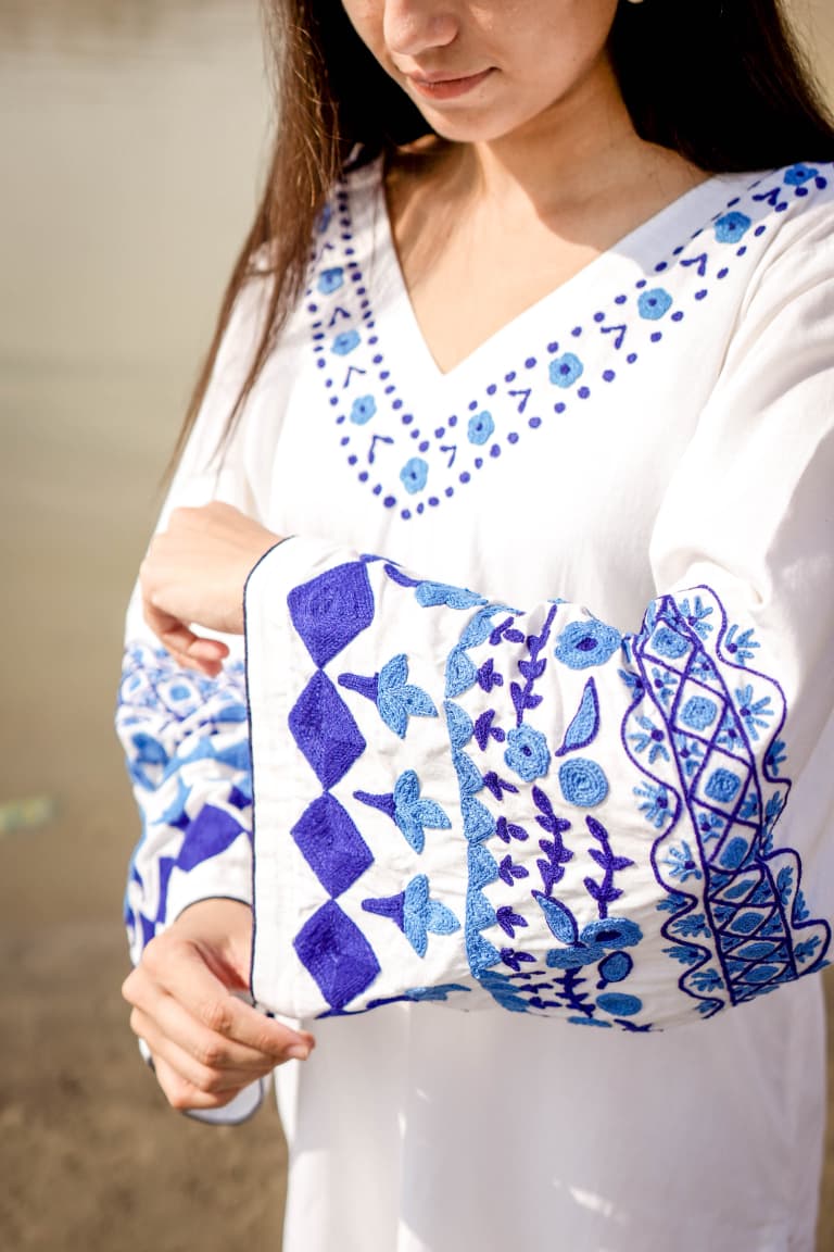 Arri Blue Embroidered Kurta