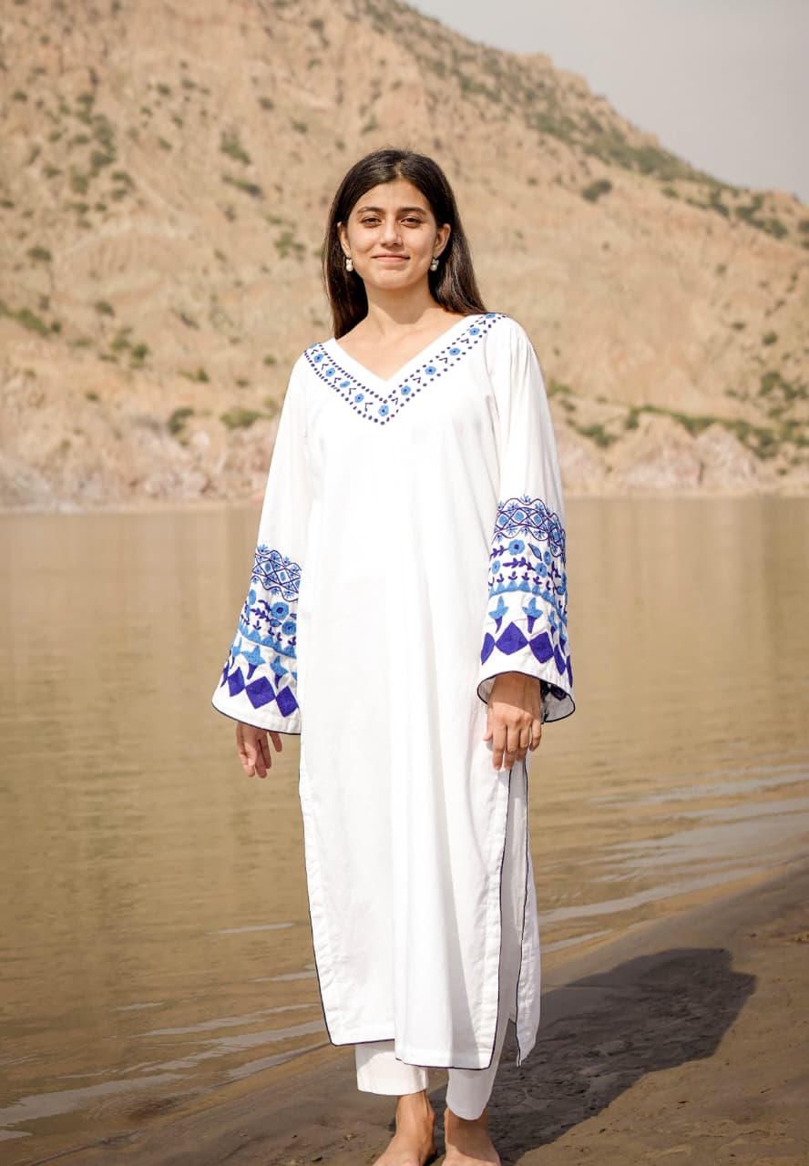 Arri Blue Embroidered Kurta