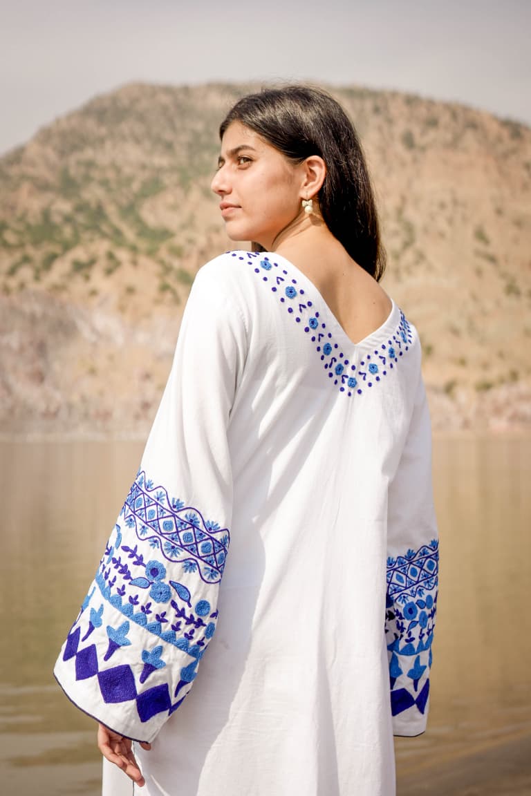 Arri Blue Embroidered Kurta