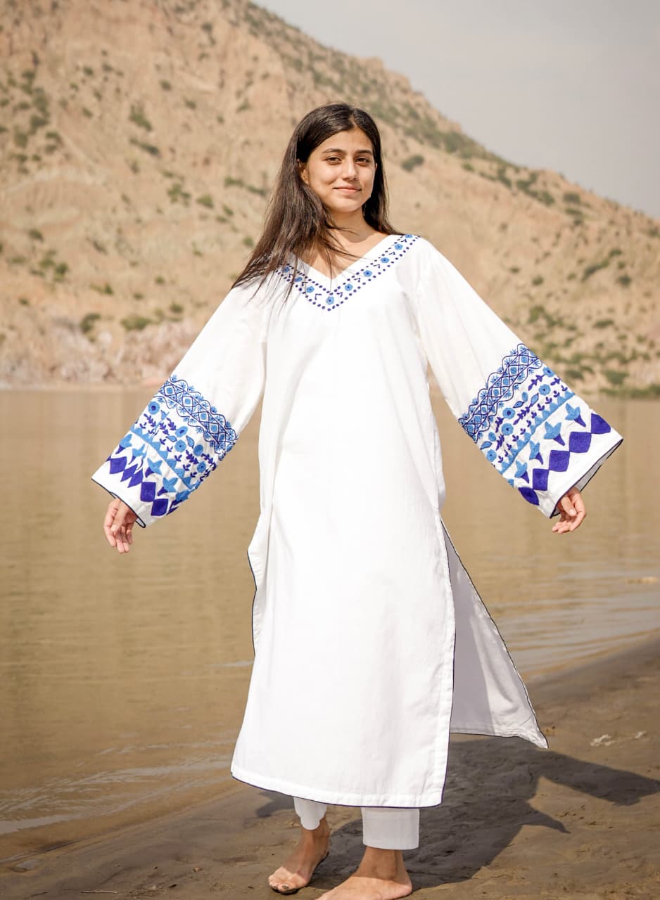 Arri Blue Embroidered Kurta