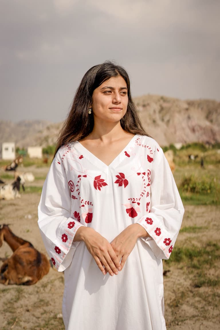 Arri Mahroon Embroidered Long Shirt